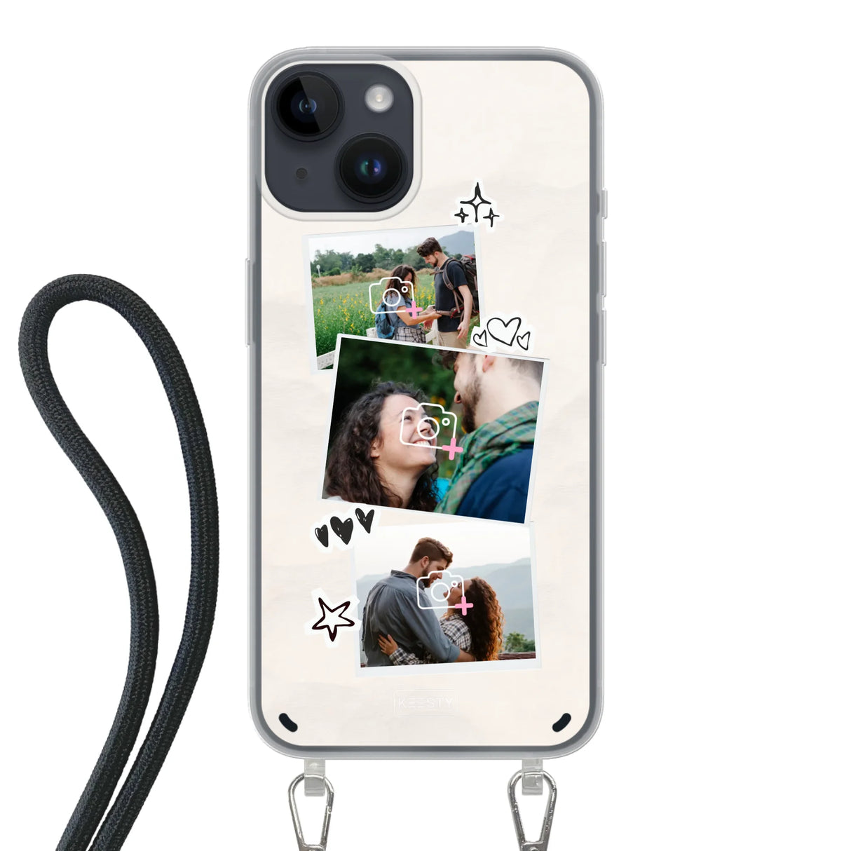 Apple iPhone 14 Crossbody case (back printed, transparent)