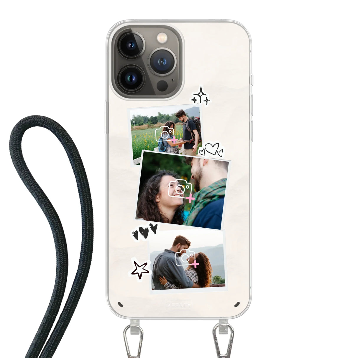 Apple iPhone 13 Pro Max Crossbody case (back printed, transparent)
