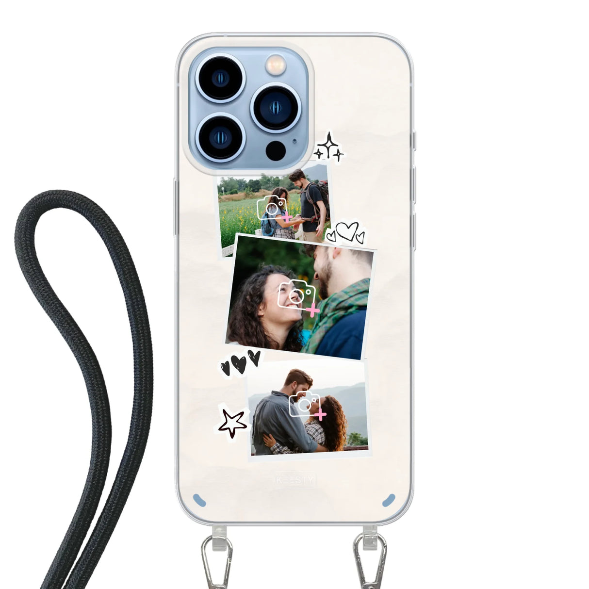 Apple iPhone 13 Pro Crossbody case (back printed, transparent)