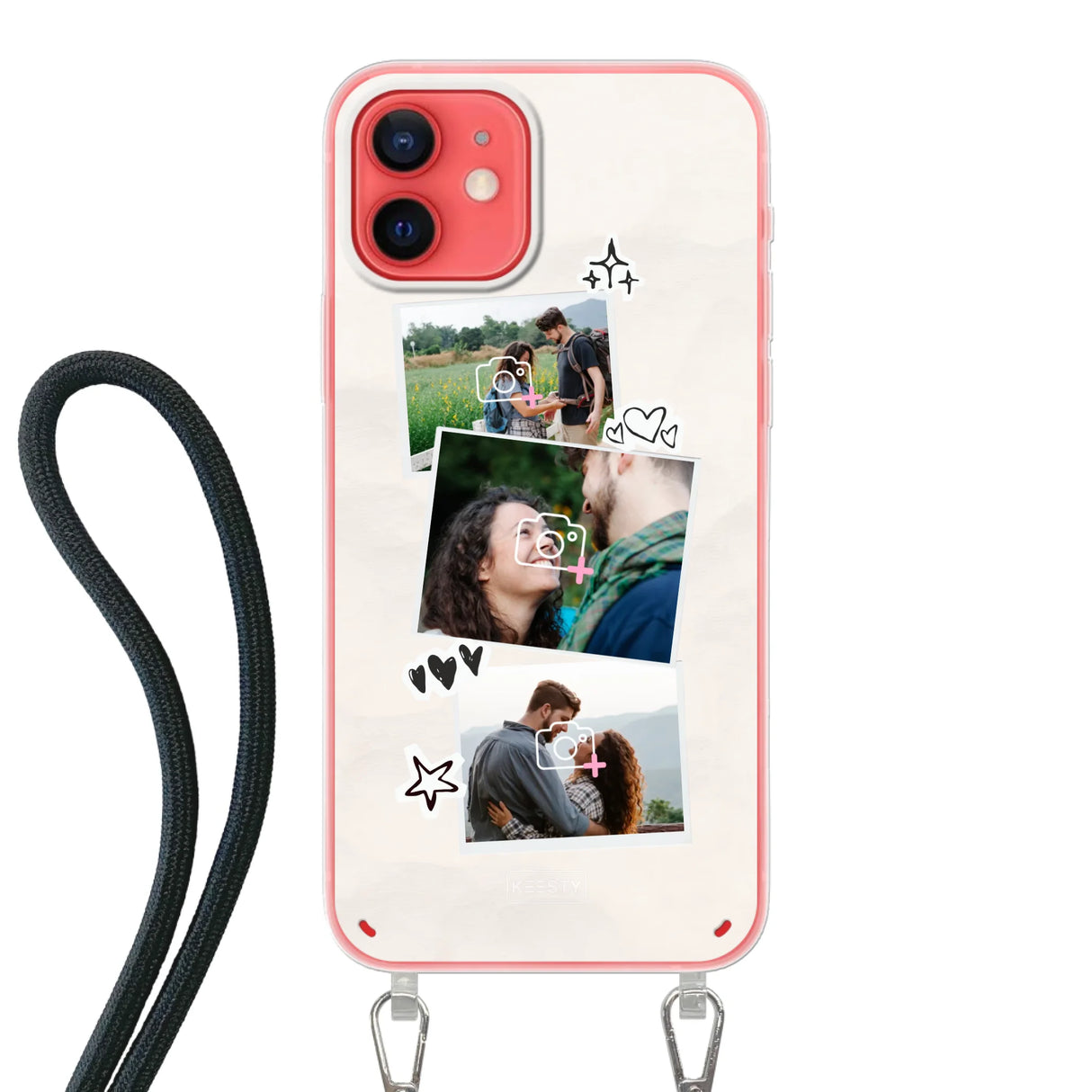Apple iPhone 12 Crossbody case (back printed, transparent)