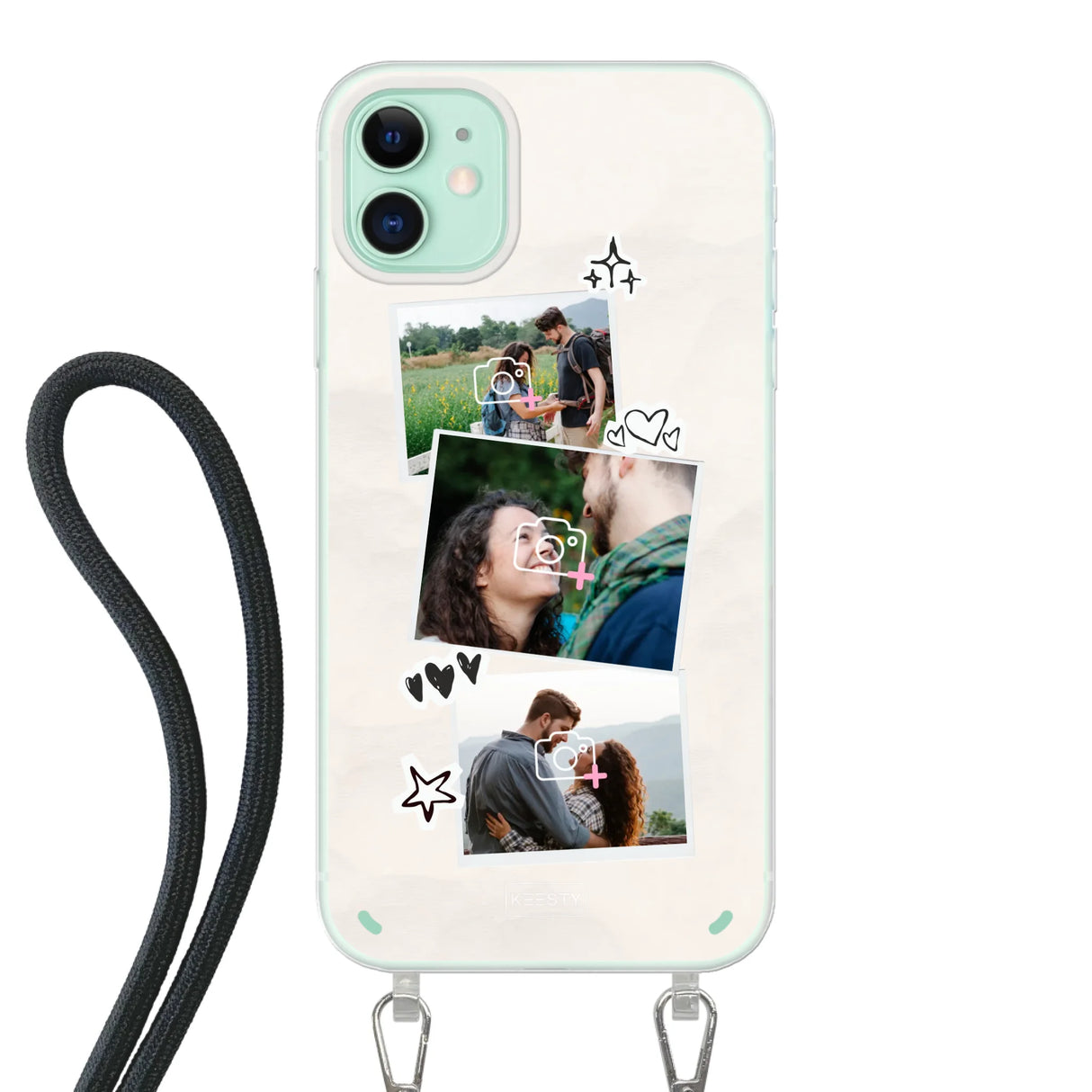 Apple iPhone 11 Crossbody case (back printed, transparent)