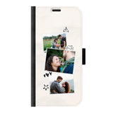 Apple iPhone 12 Pro Max wallet case front printed zwart