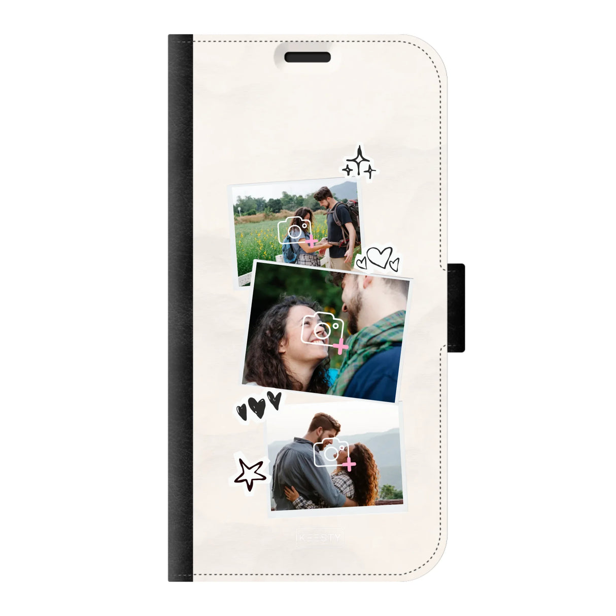 Apple iPhone 13 Pro Max wallet case front printed zwart