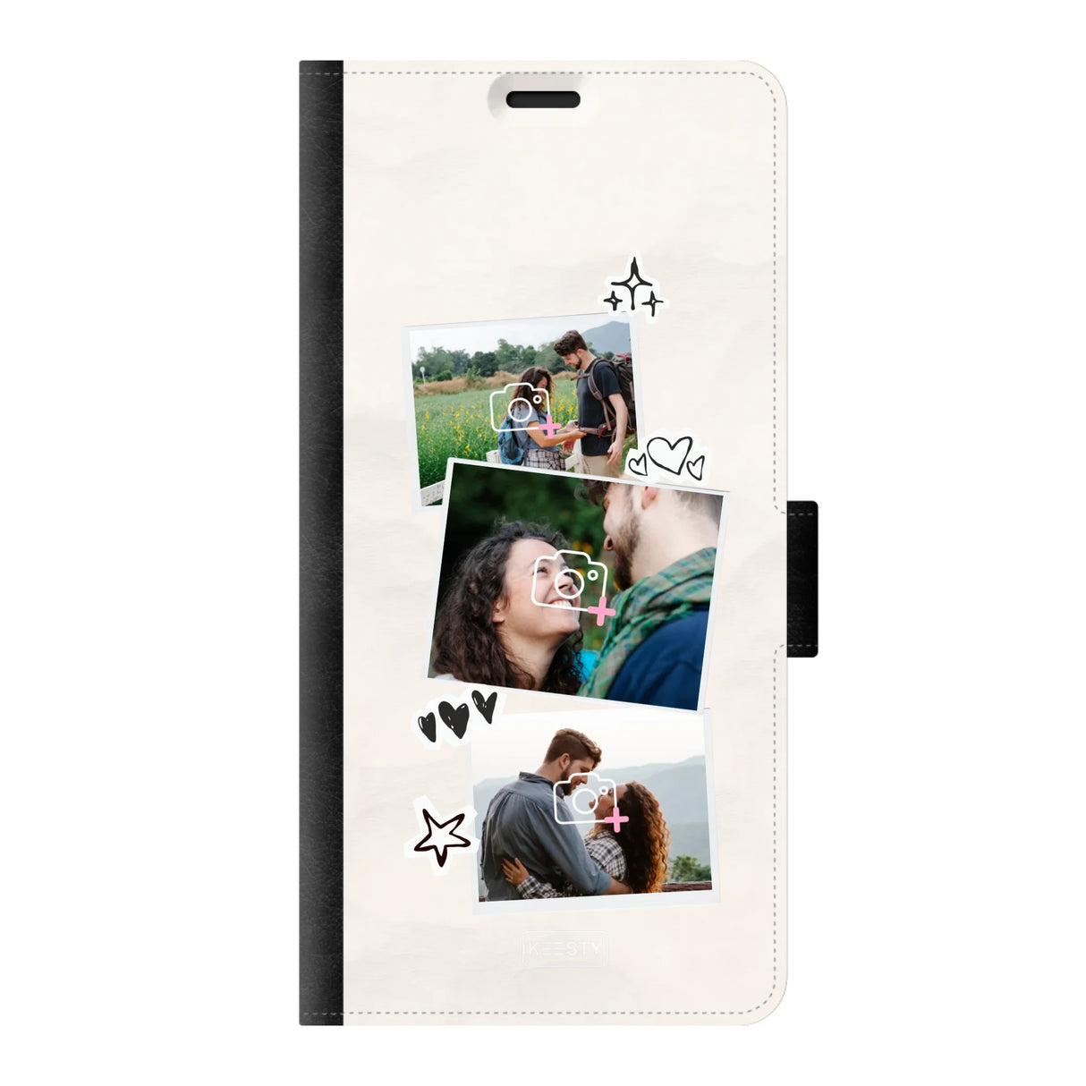 Samsung S23 Ultra wallet case front printed zwart