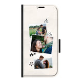 Samsung S24 wallet case front printed zwart