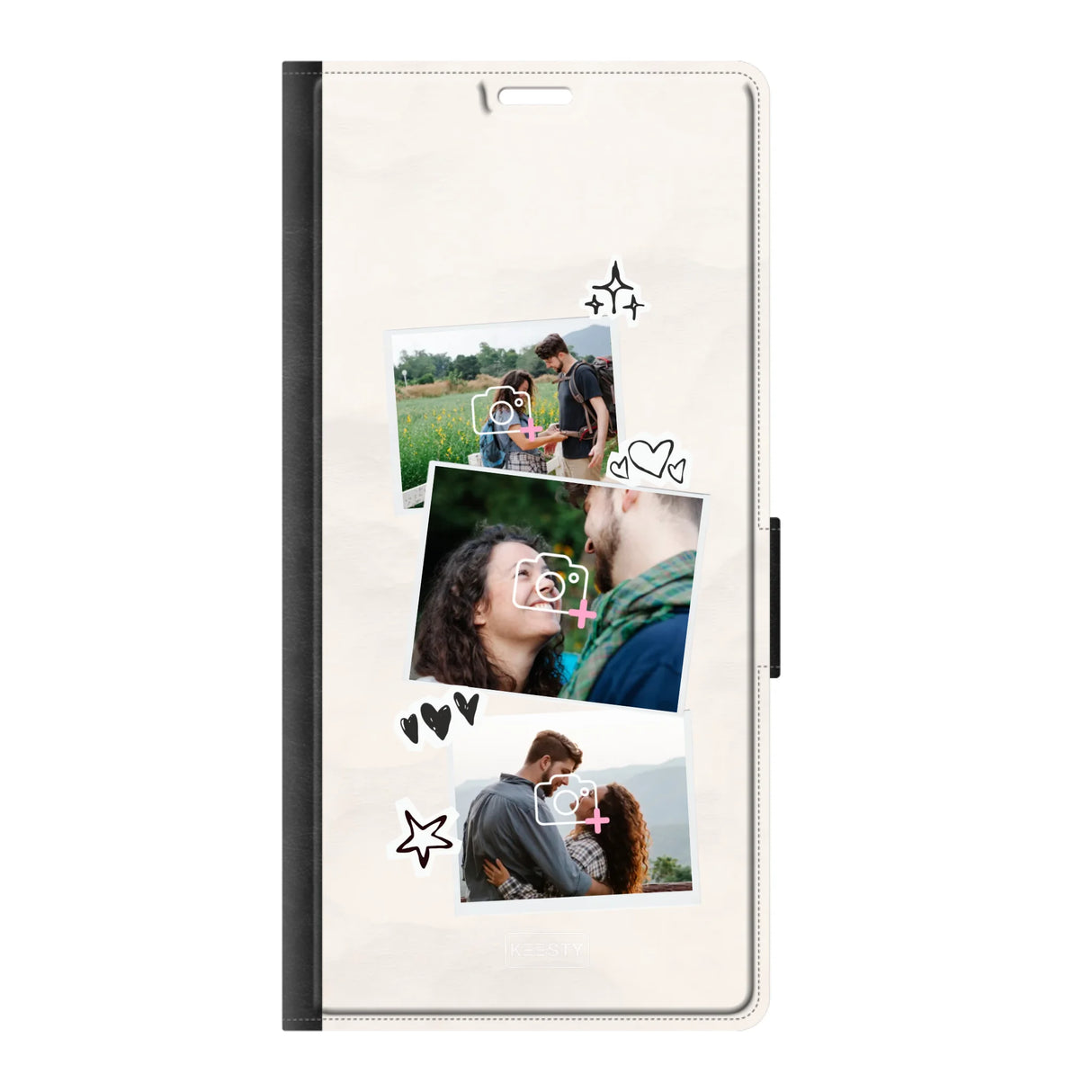 Samsung S25 Ultra wallet case front printed zwart