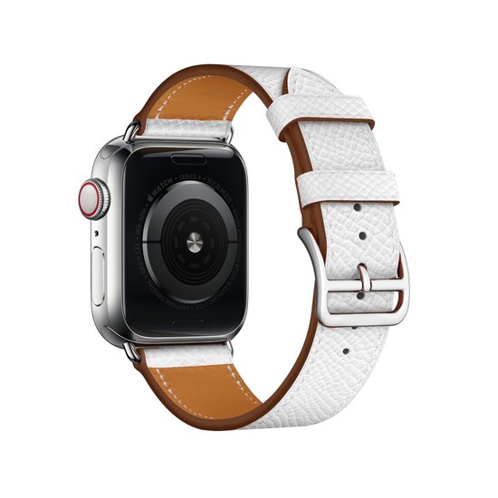 Apple Watch PU Leather Bandje Wit - 42/44/45/49mm