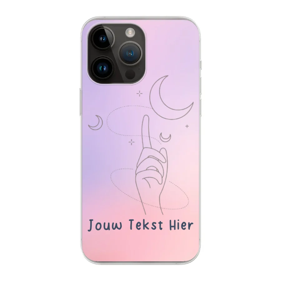 Sterren en Maan - Hoesje Maken - Soft Hoesje - iPhone 14 Pro Max
