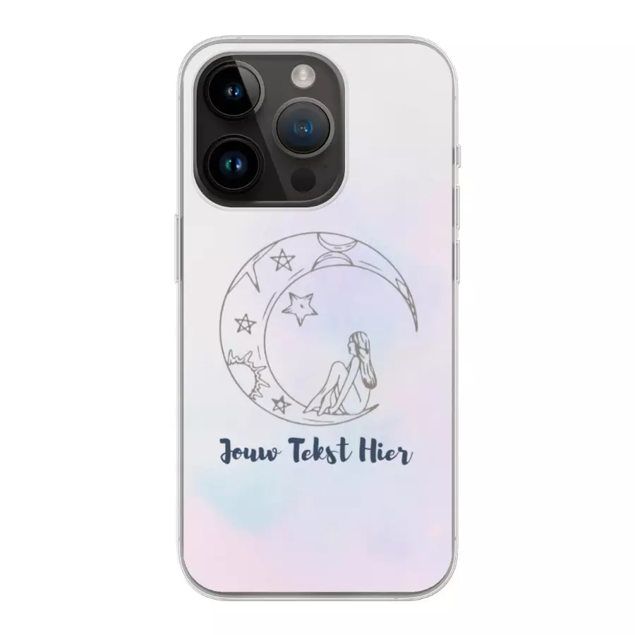 Sterren en Maan - Hoesje Maken - Soft Hoesje - iPhone 14 Pro