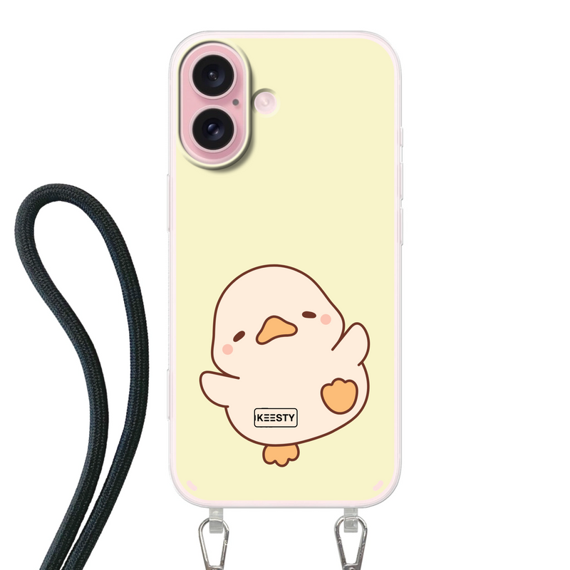 Eend °1 Soft telefoonhoesje met koord en vrolijke eend achtergrond