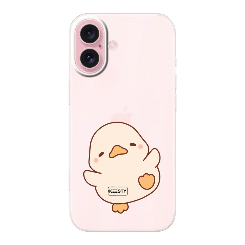 Eend °3 Soft telefoonhoesje met schattige eend achtergrond en persoonlijke kleurkeuze