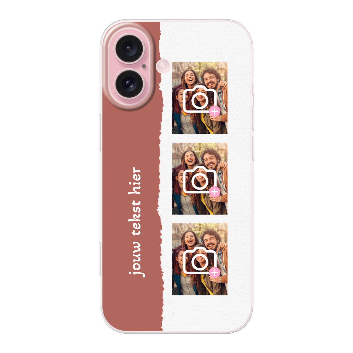 telefoonhoesje met foto filmrol met 3 foto's