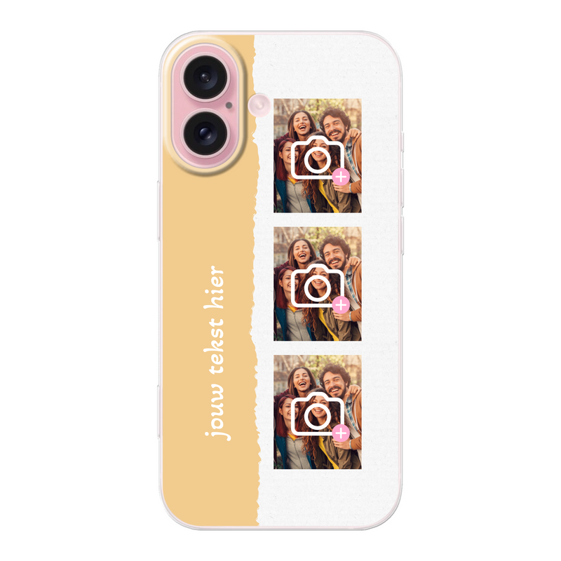 Filmrol telefoonhoesje met foto in het geel