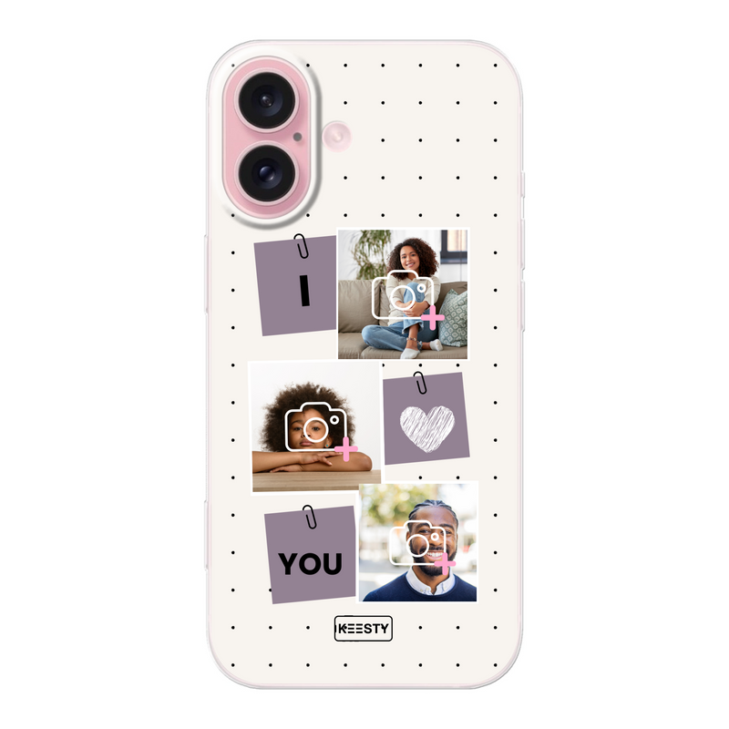 Telefoon hoesje met foto met liefde thema in beige