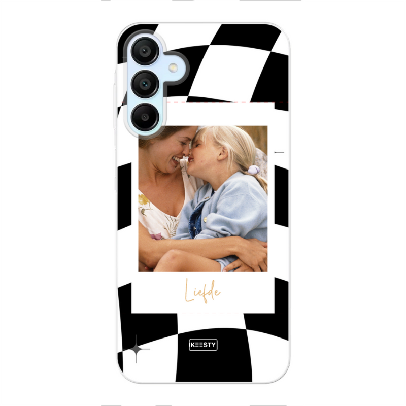 Telefoonhoesje met foto in retro stijl zwart