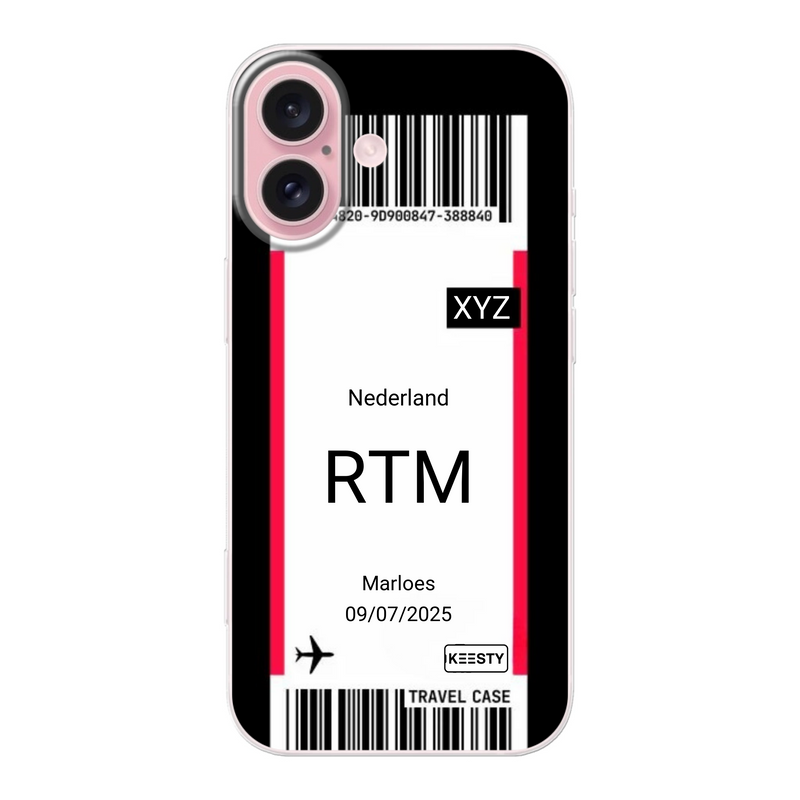 uniek telefoonhoesje met vliegticket look cadeau