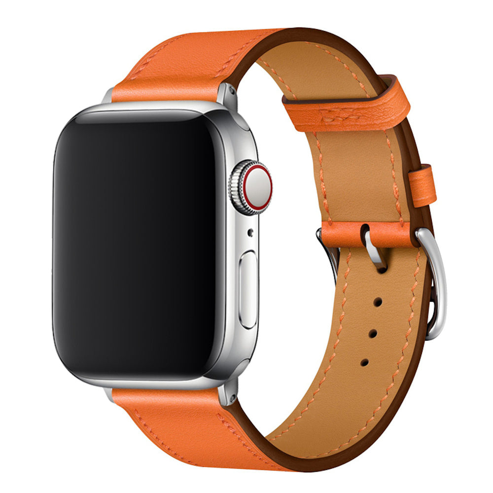 Apple Watch PU Leather Oranje - 42/44/45/49mm