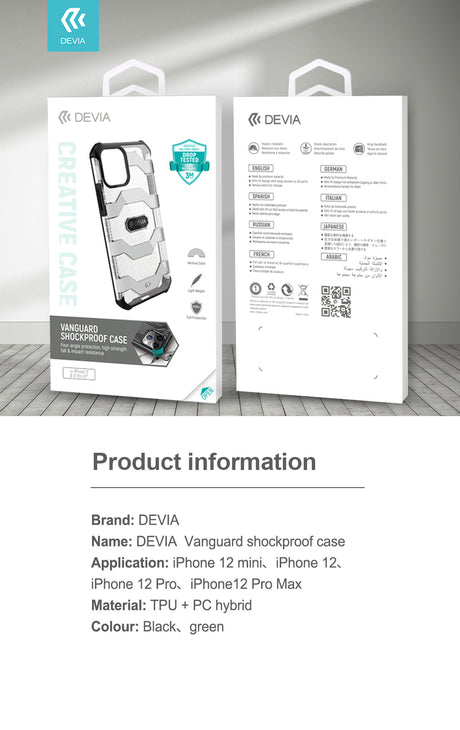 Shockproof Telefoonhoesje iPhone 12 Pro Max - Zwart
