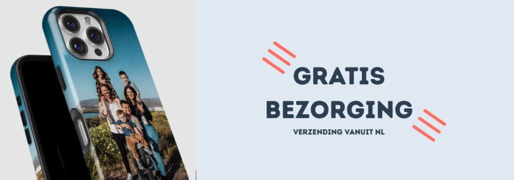 Gratis bezorging banner 1 Telefoonhoesje maken met foto