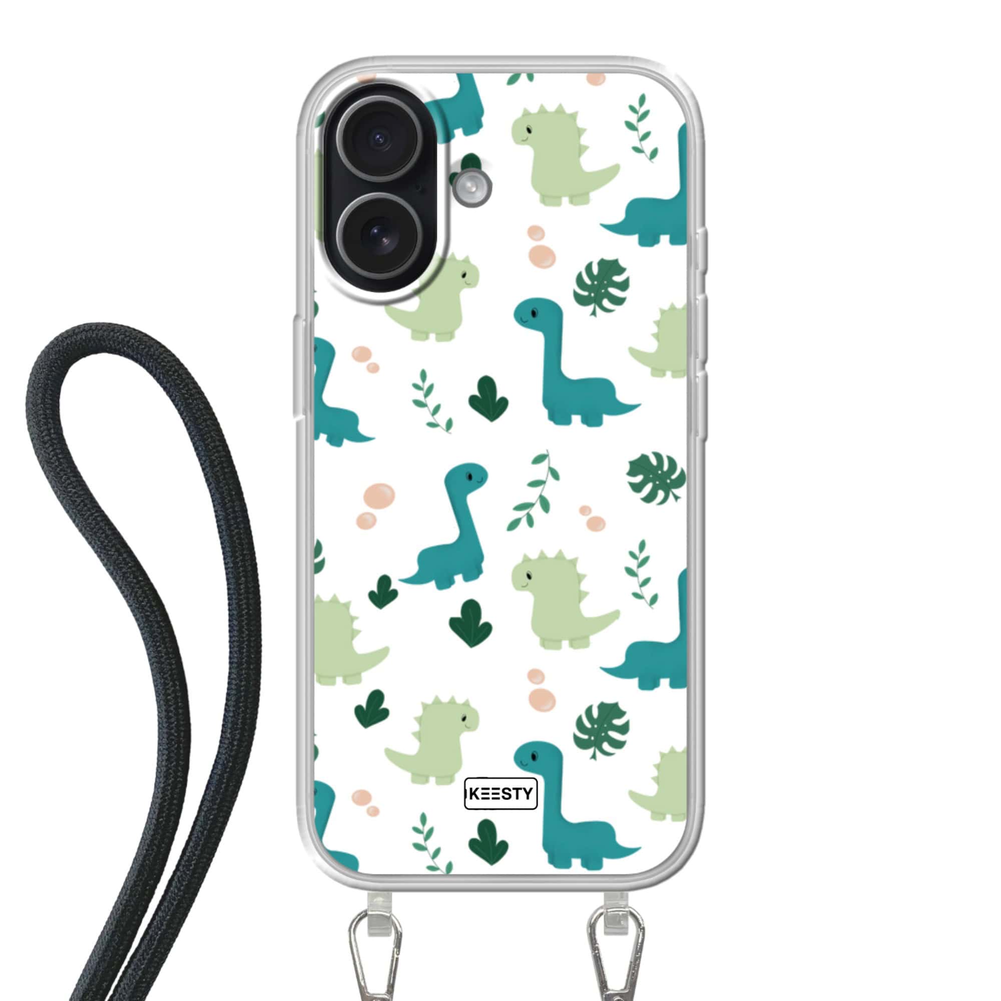 eigen telefoonhoesje maken met koord en dino