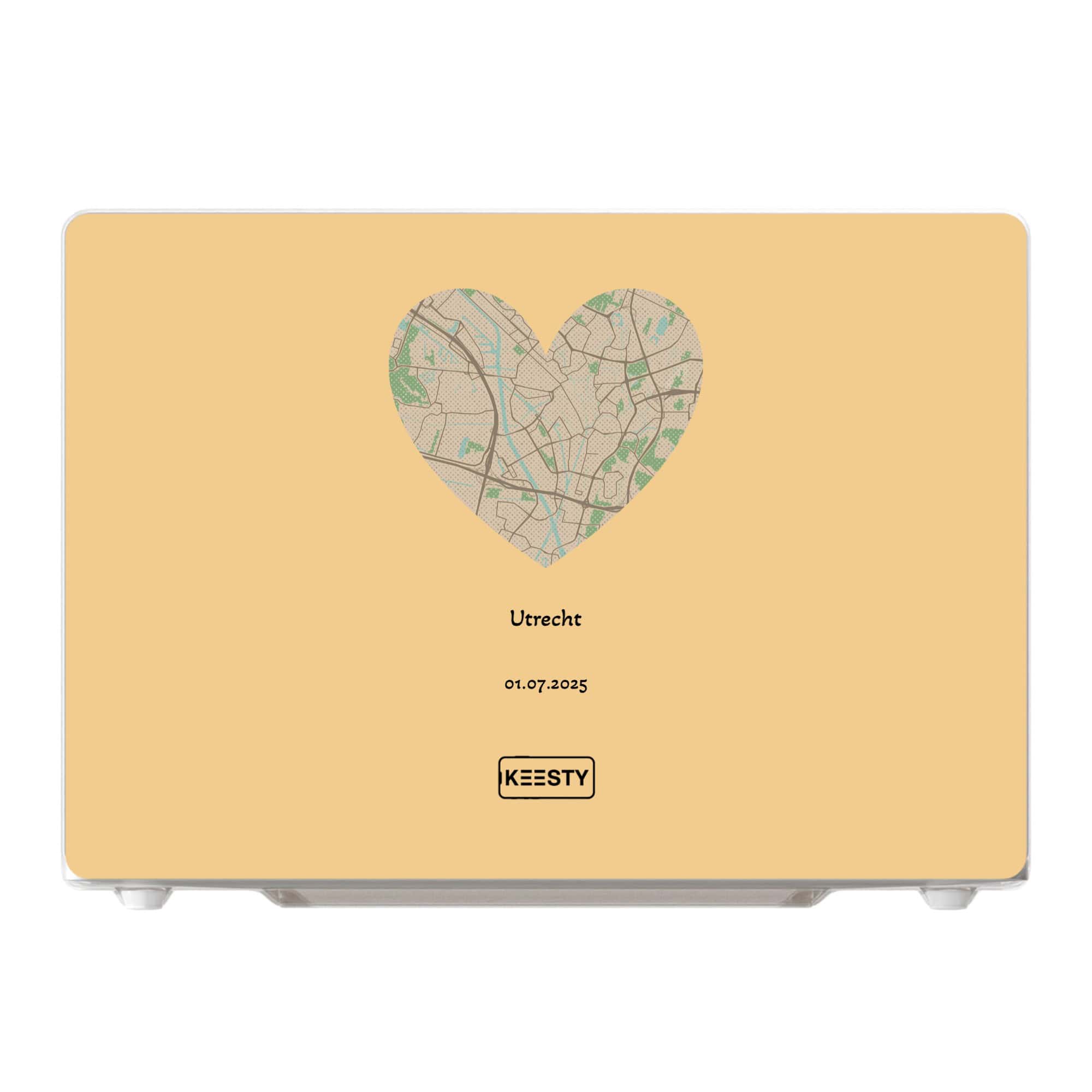 MacBook hoesje personaliseren met stad en liefde