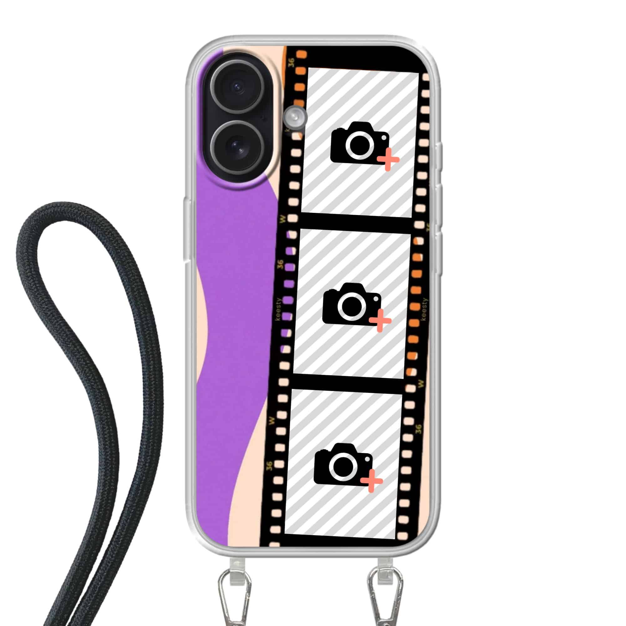 foto op hoesje met koord