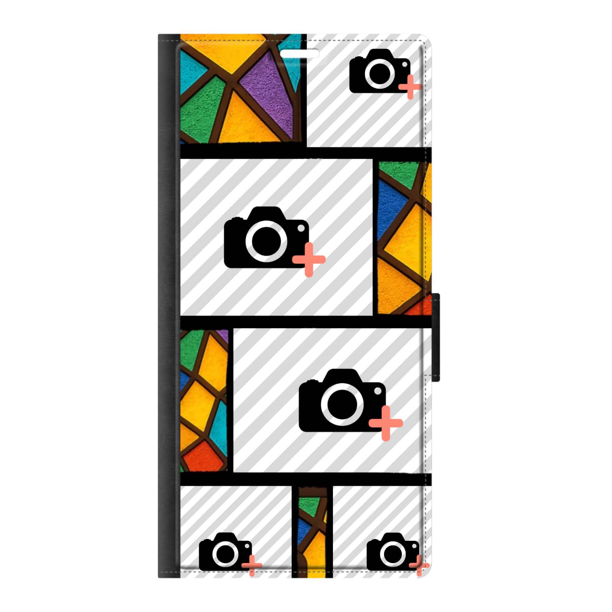 fotohoesje maken op portemonnee met glas in lood