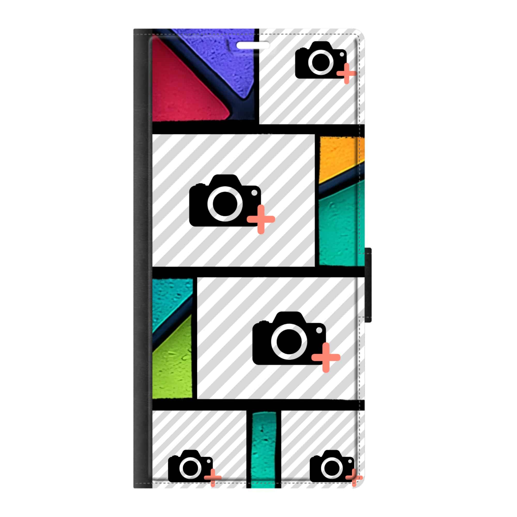 leuke telefoonhoesjes maken met foto en glas in lood op portemonnee hoesje