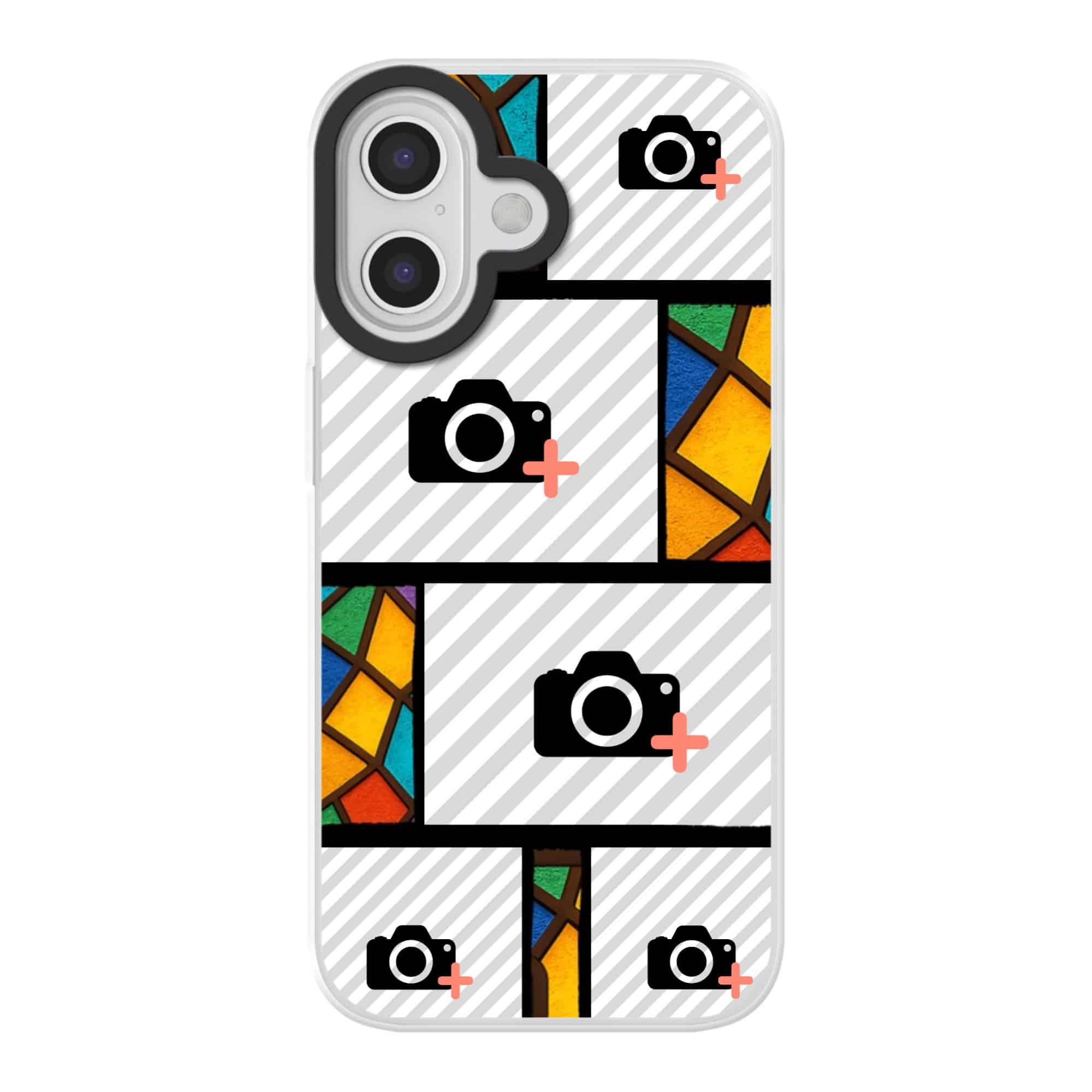 foto op hoesje magsafe met glas in lood