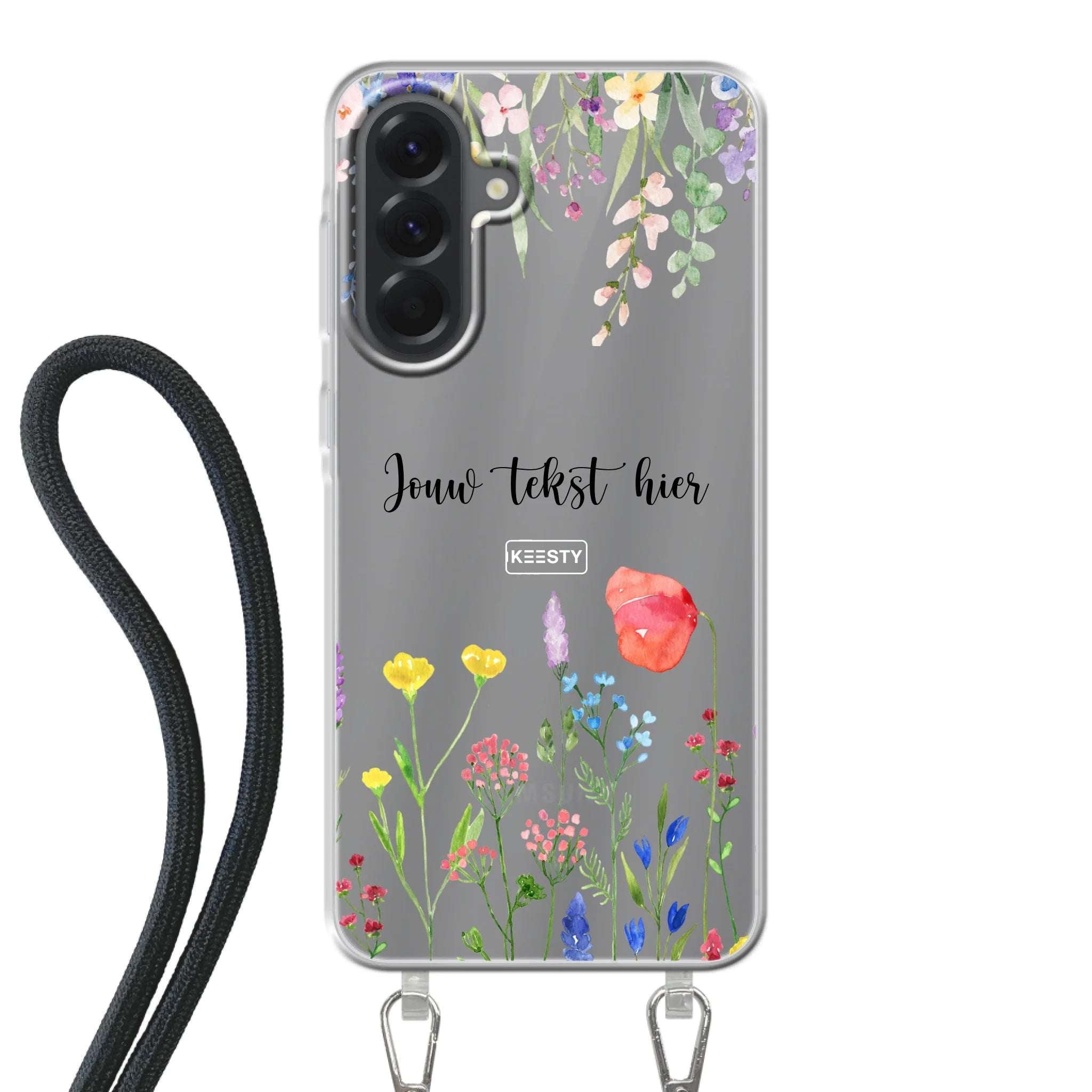 Telefoonhoesje Maken Koord Bloemen 2 Apple iPhone 15 Plus