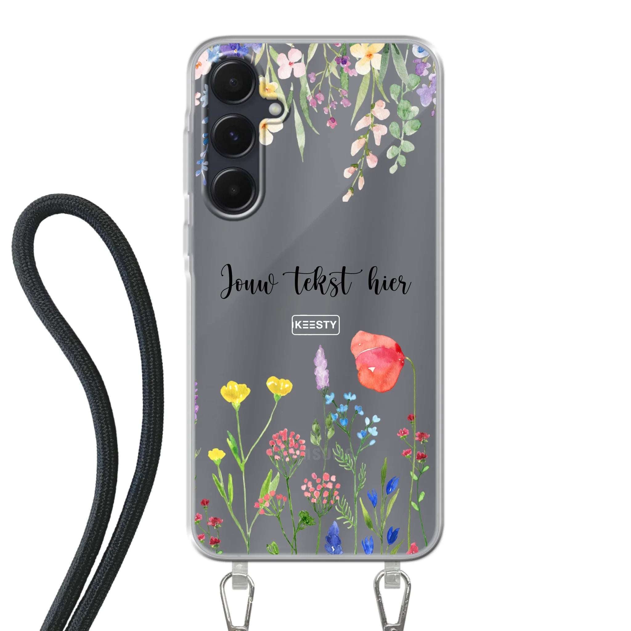 Telefoonhoesje Maken Koord Bloemen 2 Apple iPhone 15 Pro