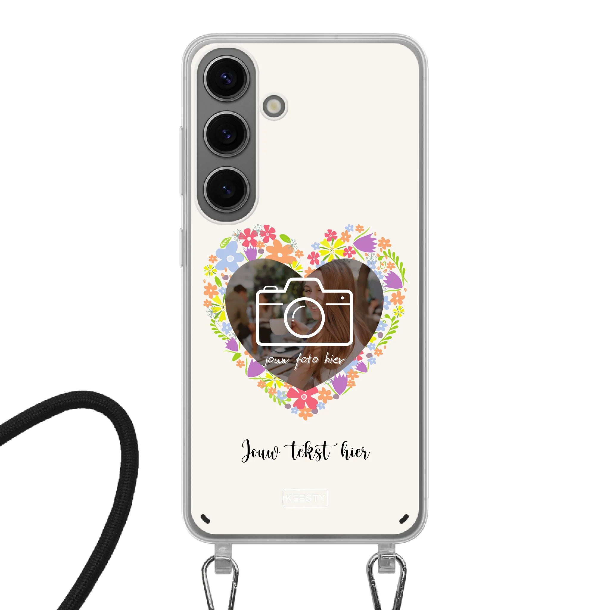 Telefoonhoesje Maken - Floral 4 - Hoesje met koord