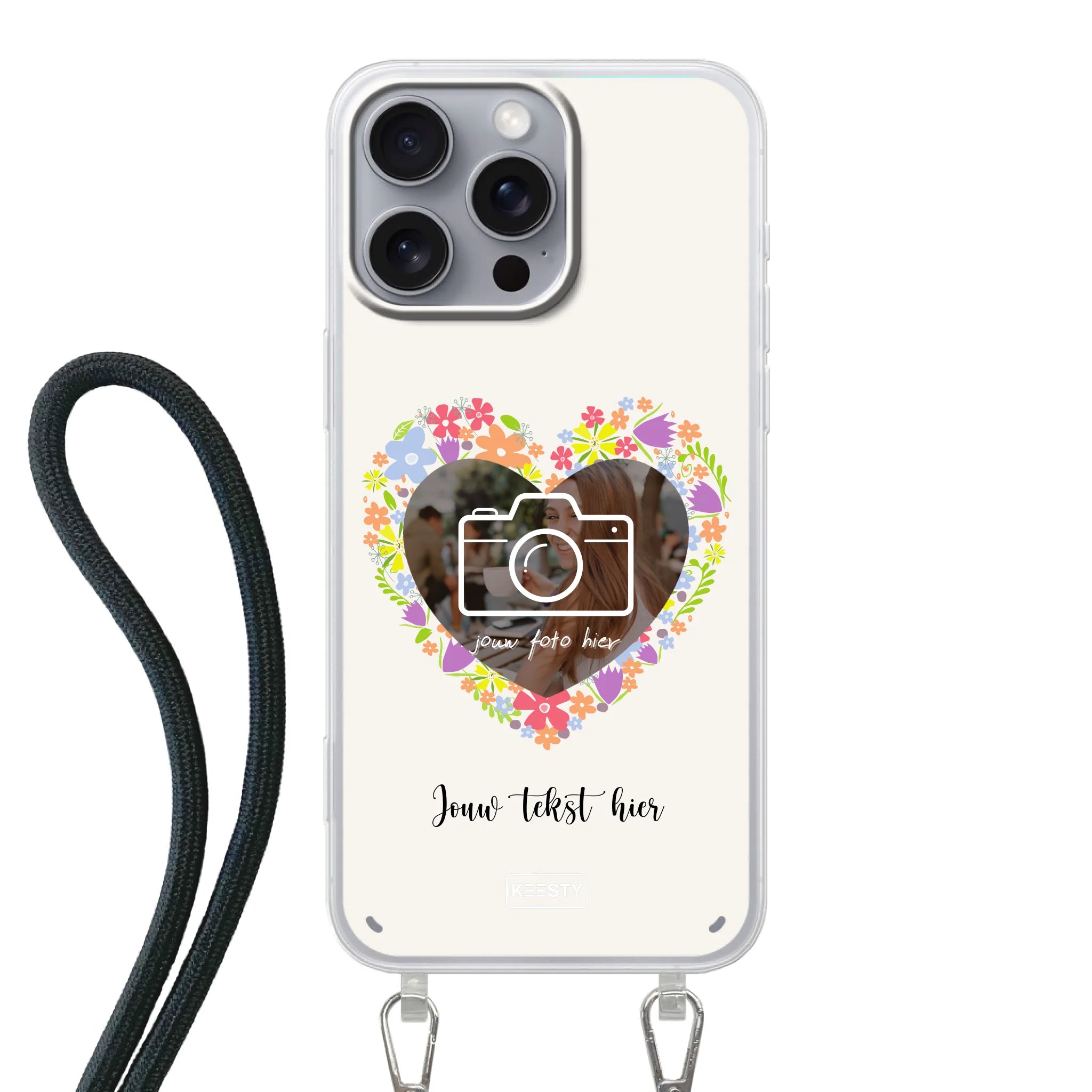 Telefoonhoesje Maken - Floral 4 - Hoesje met koord