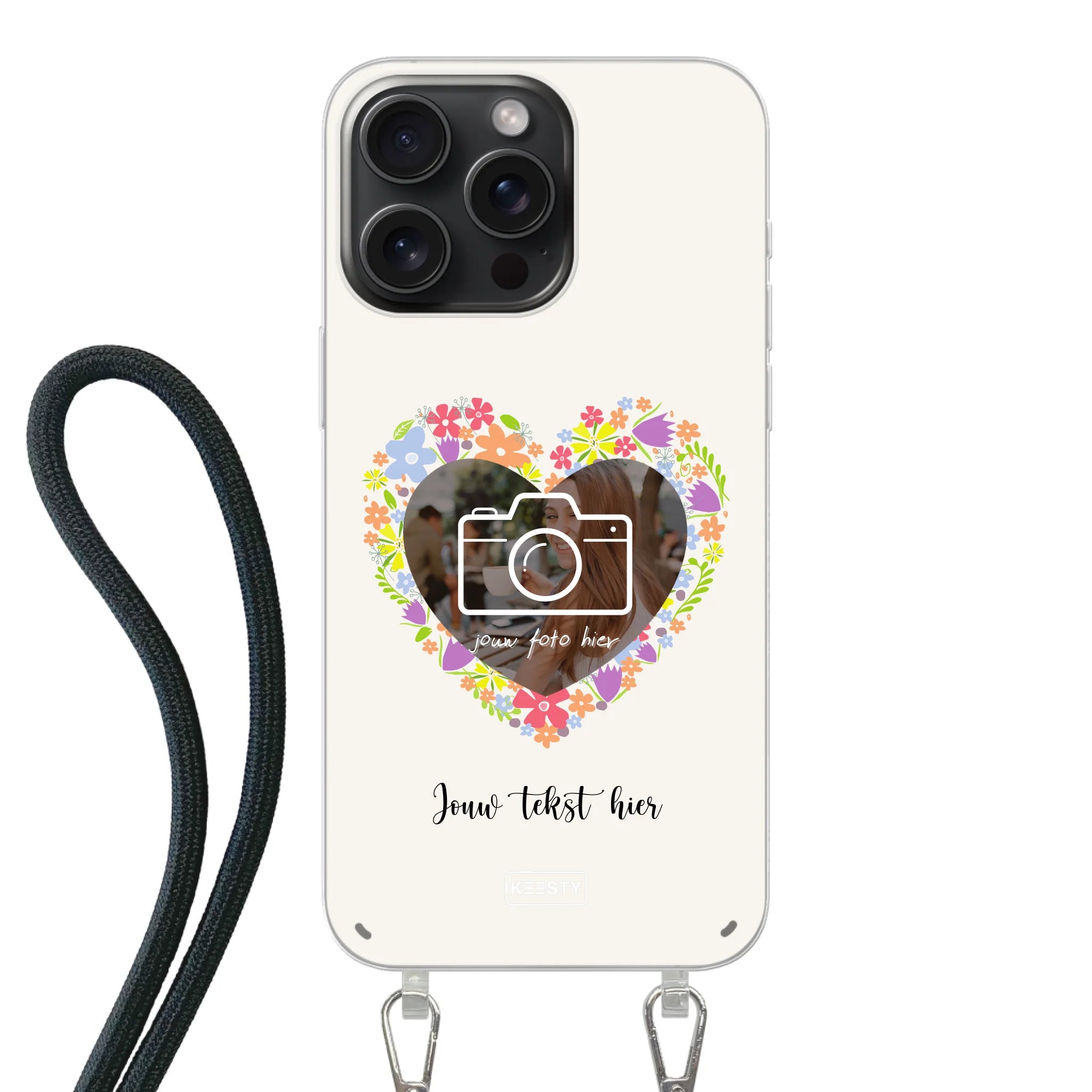 Telefoonhoesje Maken - Floral 4 - Hoesje met koord
