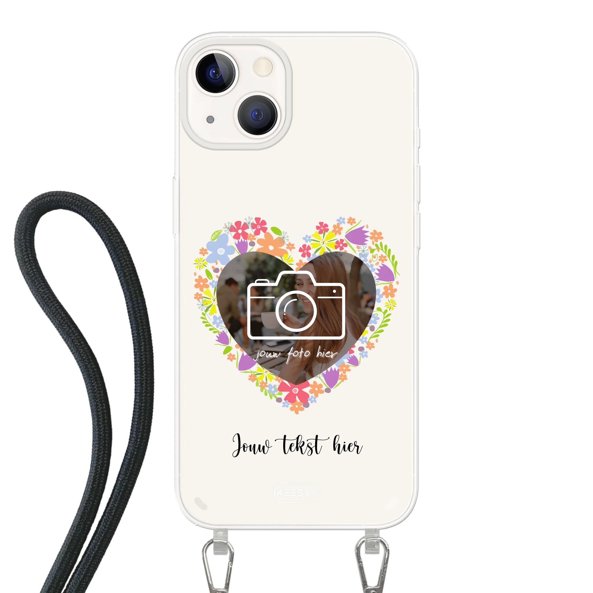 Telefoonhoesje Maken - Floral 4 - Hoesje met koord