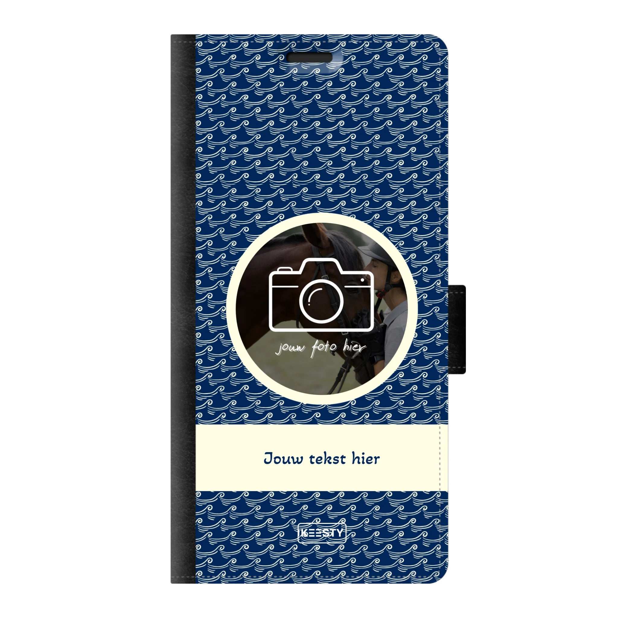 Telefoonhoesje ontwerpen portemonnee waves 1 Apple iPhone 15 Pro