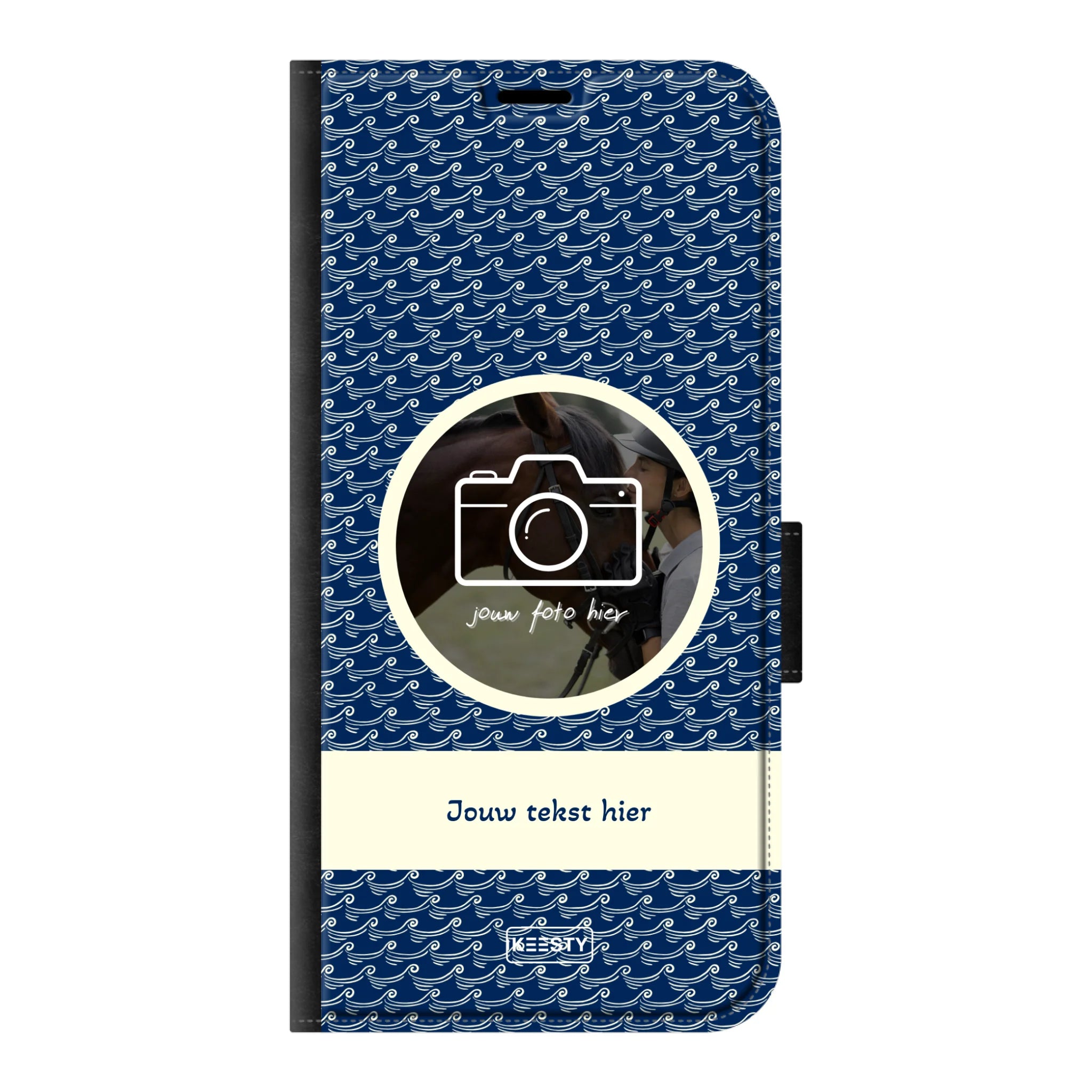 Telefoonhoesje ontwerpen portemonnee waves 1 Apple iPhone X & XS