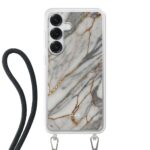 Telefoonhoesje ontwerpen - Marble White - Hoesje met koord