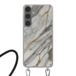 Telefoonhoesje ontwerpen - Marble White - Hoesje met koord
