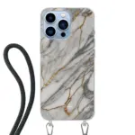 Telefoonhoesje ontwerpen - Marble White - Hoesje met koord