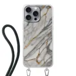 Telefoonhoesje ontwerpen - Marble White - Hoesje met koord