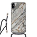 Telefoonhoesje ontwerpen - Marble White - Hoesje met koord