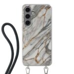 Telefoonhoesje ontwerpen - Marble White - Hoesje met koord