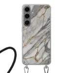 Telefoonhoesje ontwerpen - Marble White - Hoesje met koord