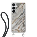 Telefoonhoesje ontwerpen - Marble White - Hoesje met koord
