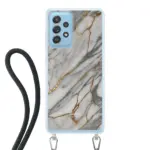 Telefoonhoesje ontwerpen met koord Marble Black Apple iPhone 15 Pro Max