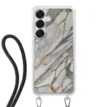 Telefoonhoesje ontwerpen met koord Marble Black Apple iPhone 13