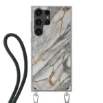 Telefoonhoesje ontwerpen met koord Marble Black Apple iPhone 14 Plus