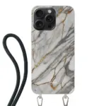 Telefoonhoesje ontwerpen met koord Marble Black Samsung Galaxy A56
