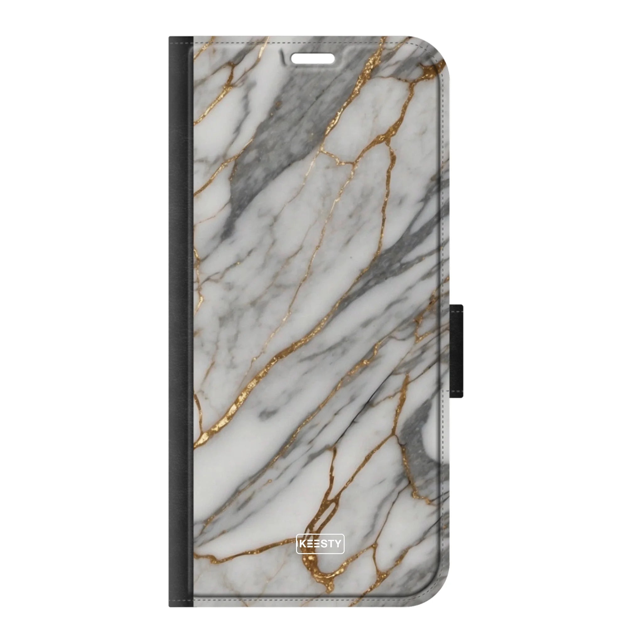 Telefoonhoesje ontwerpen met PortemonneeMarble Black Apple iPhone 16 Pro